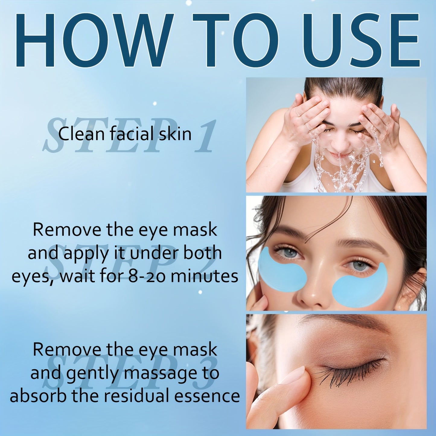 60pcs Xioimy Collagen & Retinol Under Eye Masks, suitable for Women and Men