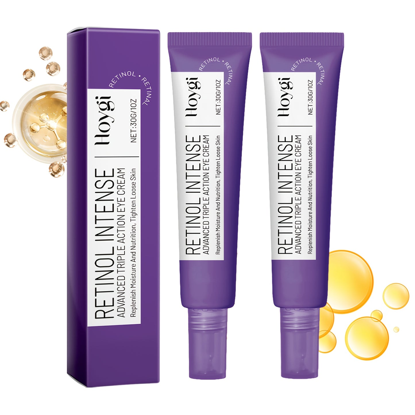 Peachy Creams 2pcs Retinol Intense Eye Cream for Dark Circles & Puffiness