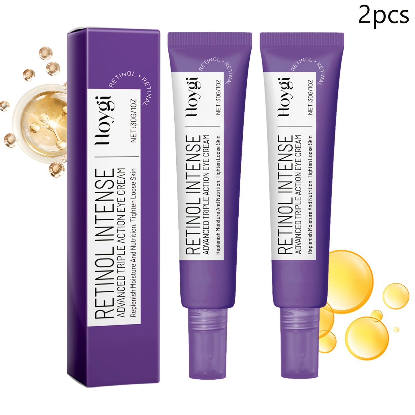 Peachy Creams 2pcs Retinol Intense Eye Cream for Dark Circles & Puffiness
