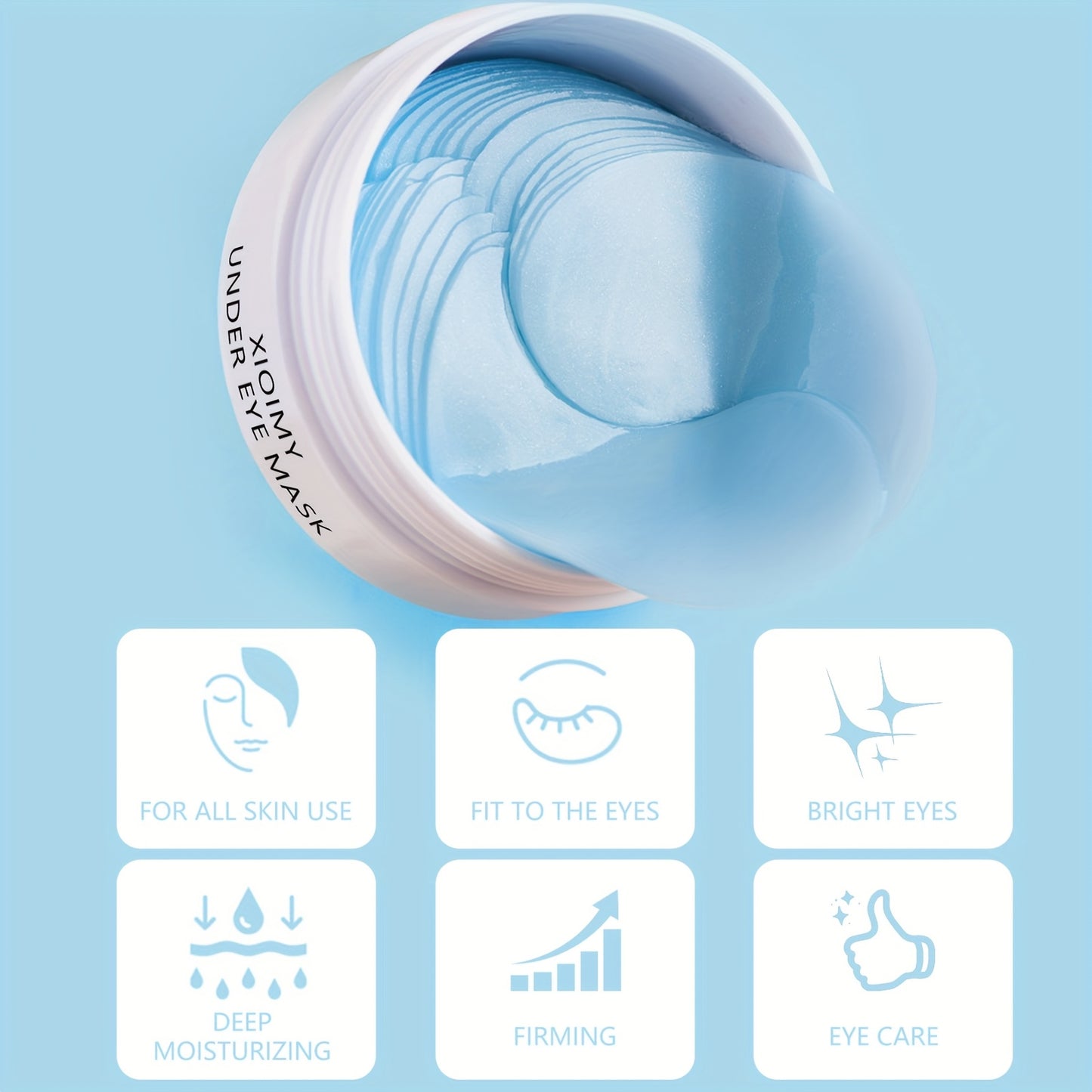 60pcs Xioimy Collagen & Retinol Under Eye Masks, suitable for Women and Men