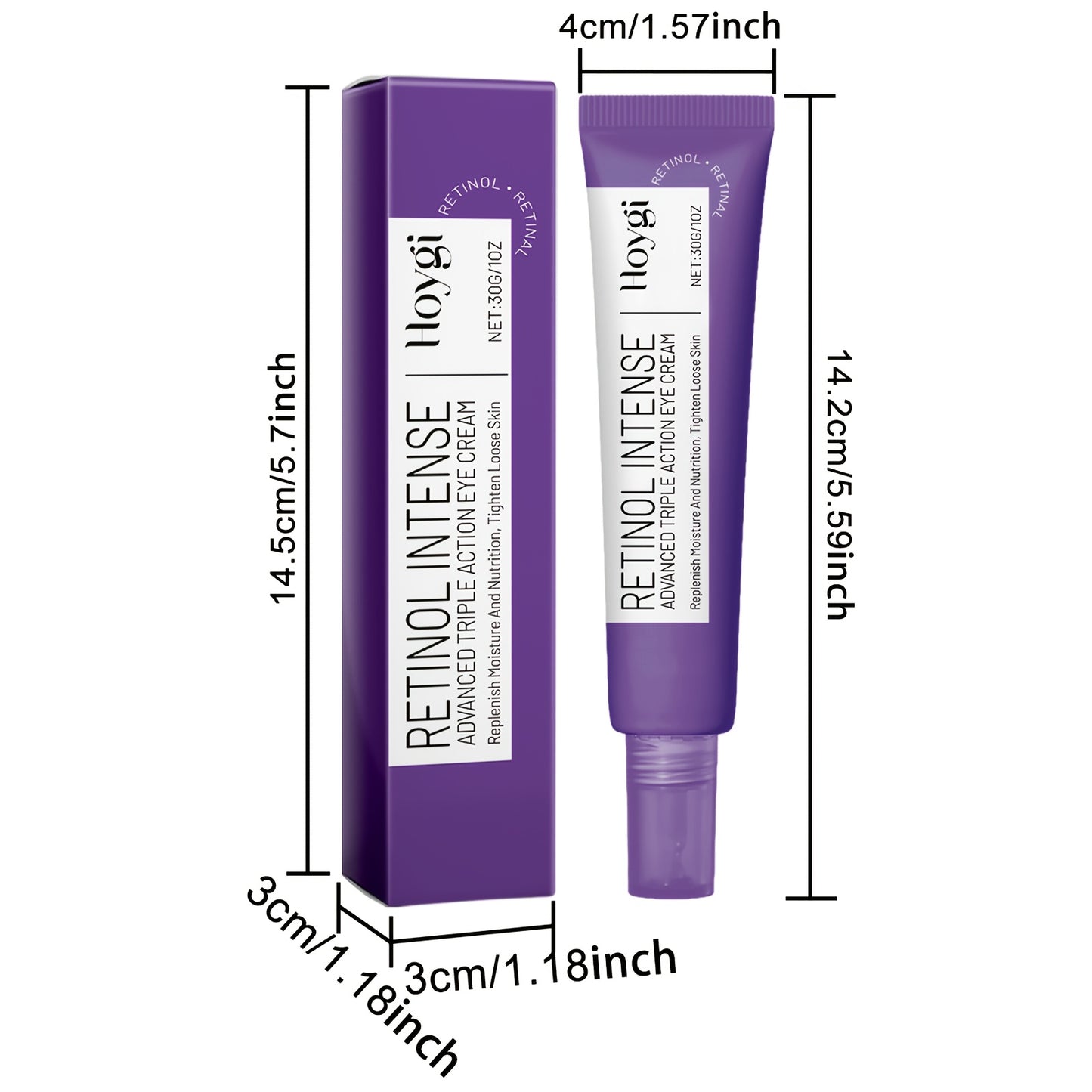 Peachy Creams 2pcs Retinol Intense Eye Cream for Dark Circles & Puffiness