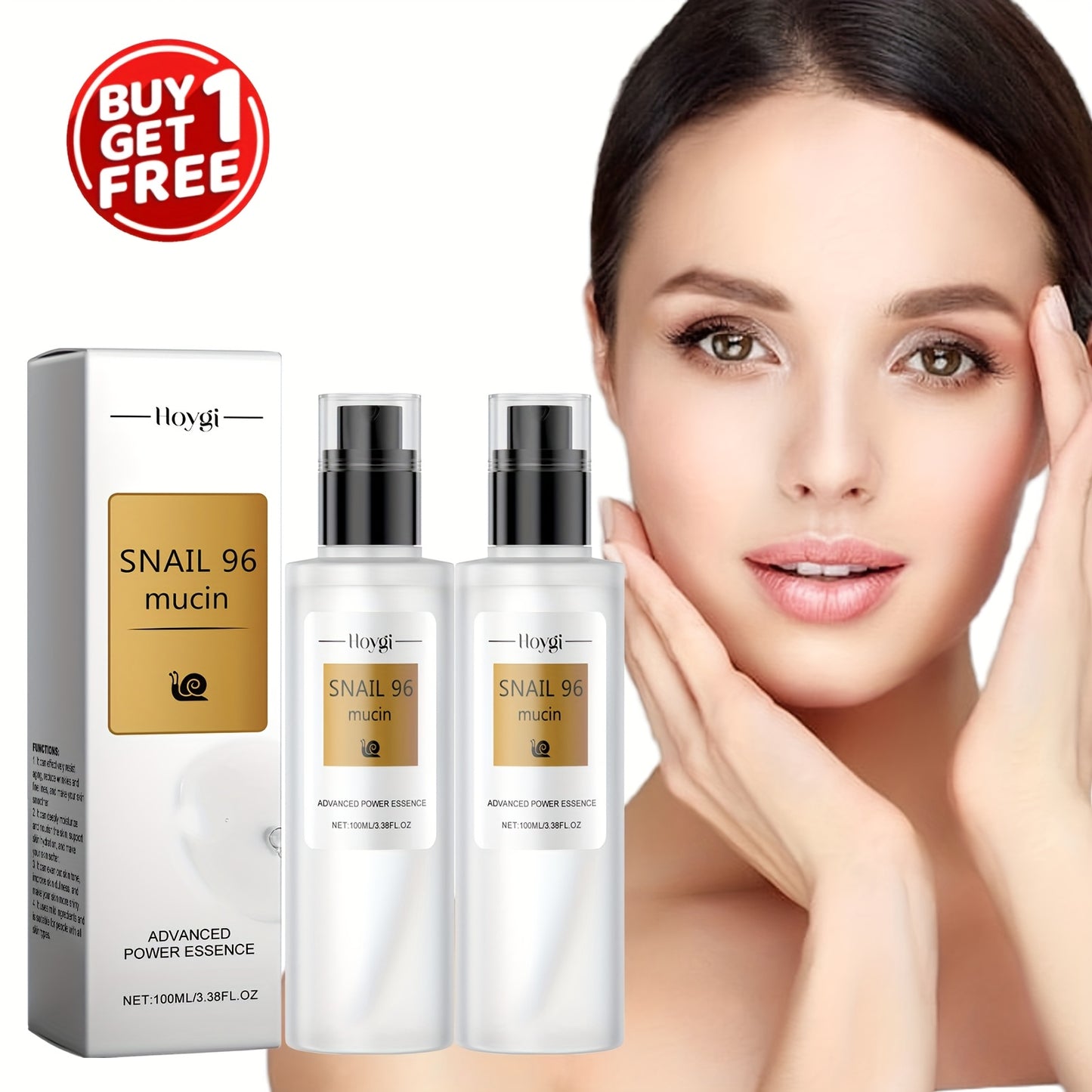 Peachy creams 2 pack 100ml*2 Snail Moisturizing Essence Hydrating Pore